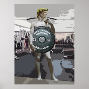 Lustiges Turnhallen-Training David als voller Poster