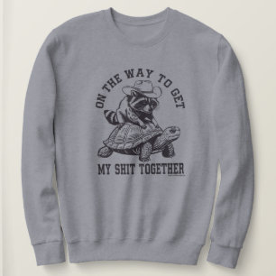 Lustiges Turtle- und Waschbär-Grafik-Sweatshirt Sweatshirt