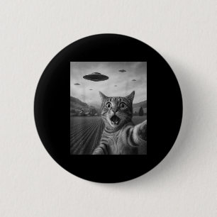Lustiges überrascht Ed Katze Selfie mit Alien Ufo Button