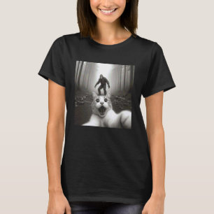 Lustiges überrascht erschrockenes Katzen-Selfie T-Shirt