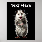 Lustiges überrascht schockiertes Opossum Poster (Vorne)