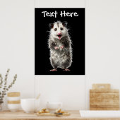 Lustiges überrascht schockiertes Opossum Poster (Küche)