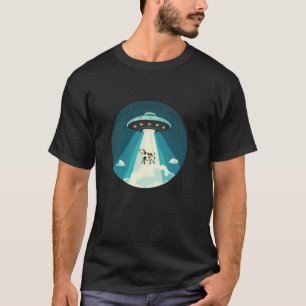 Lustiges UFO, das eine Kuh für kosmische Lacher ho T-Shirt