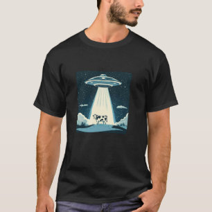 Lustiges UFO strahlt Kuh hoch Kostüm für Aliens un T-Shirt