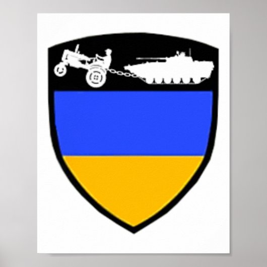 Lustiges Ukraine-Bauer-Traktor-Schlepptank-Meme  Poster (Vorne)