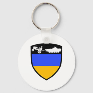 Lustiges Ukraine-Bauer-Traktor-Schlepptank-Meme Schlüsselanhänger
