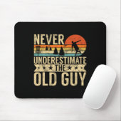 Lustiges Ultimate Frisbee Der alte Kerl Disc Golf Mousepad (Mit Mouse)