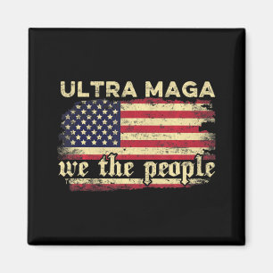 Lustiges Ultra-Maga-Vintage-Amerikanische-Flagge-U Magnet