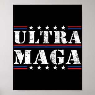Lustiges Ultra-Maga-Vintage-Amerikanische-Flagge U Poster