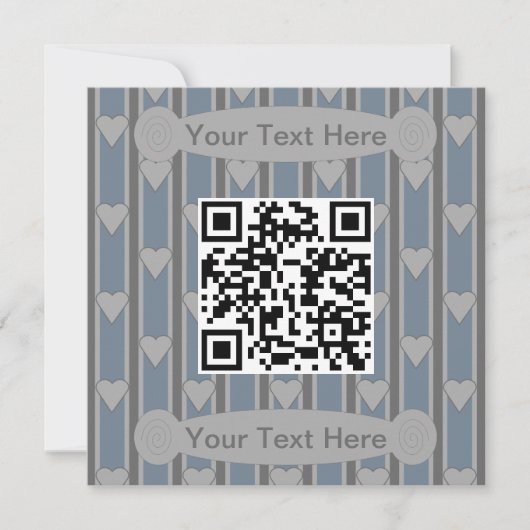 Lustiges und Fancy Herz QR Code Einladung (Vorderseite)