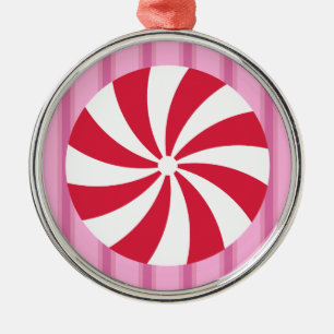 Lustiges und Fancy Rosa Weihnachts-Pfefferminz-Bon Ornament Aus Metall