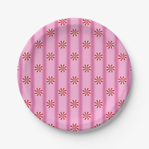 Lustiges und Fancy-Rosa-Weihnachts-Pfefferminz-Bon Pappteller