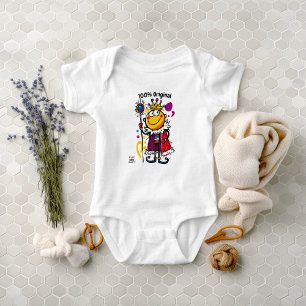 Lustiges und farbenfrohes König Emoji Kleinkind Baby Strampler