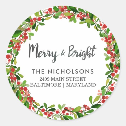 Lustiges und helles Skript | Ferien-Rücksendeadres Runder Aufkleber (Vorderseite)