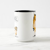 Lustiges und niedliches großes Pferd und kleines Tasse (Zentrum)