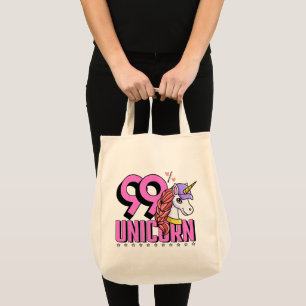 Lustiges und süßes Tier mit Hut 99 Prozent Einhorn Tragetasche