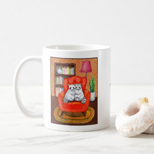 Lustiges und süßes Waschbären-Paar Bequemer Sessel Kaffeetasse