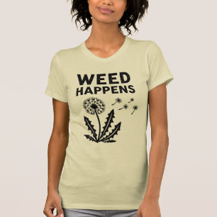 Lustiges Unkraut passiert Vintage Löwenzahn Tinten T-Shirt