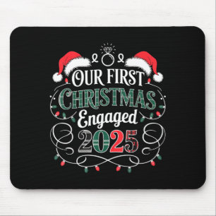 Lustiges Unser erstes Weihnachten Verlobt 2025 Paa Mousepad