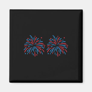 Lustiges Usa-Feuerwerk Paar Nur Hier Für Das Feuer Magnet