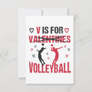 Lustiges V steht für Volleyball Valentinstag Gesch Karte