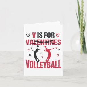 Lustiges V steht für Volleyball Valentinstag Gesch Karte