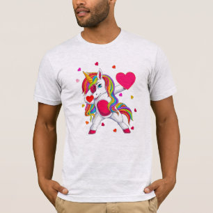 Lustiges Valentins Lustiger Dabbing Einhorn Valent T-Shirt