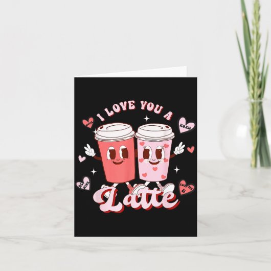 Lustiges Valentins-Shirt Ich Liebe Dich Ein Latte- Karte (Vorderseite)