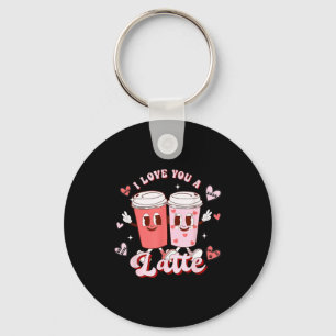 Lustiges Valentins-Shirt Ich liebe dich ein Latte- Schlüsselanhänger