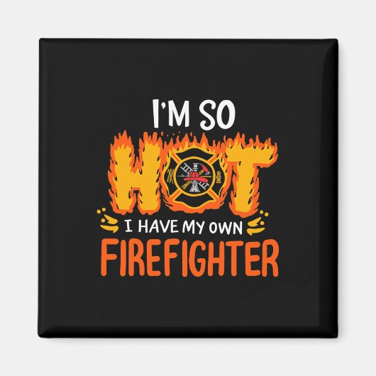 Lustiges Valentinsgeschenk Feuerwehrmanns Frau Ich Magnet (Vorne)