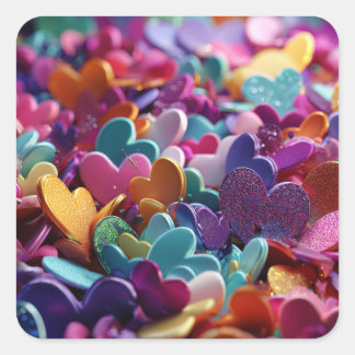 Lustiges Valentinstag-Sticker-Pack – Süßes Geschen Quadratischer Aufkleber