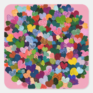 Lustiges Valentinstag-Sticker-Paket – Süßes Gesche Quadratischer Aufkleber