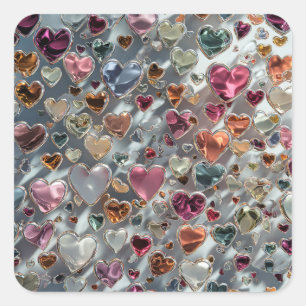 Lustiges Valentinstag-Sticker-Paket – Süßes Gesche Quadratischer Aufkleber