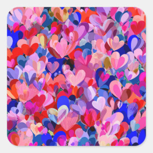 Lustiges Valentinstag-Sticker-Paket – Süßes Gesche Quadratischer Aufkleber