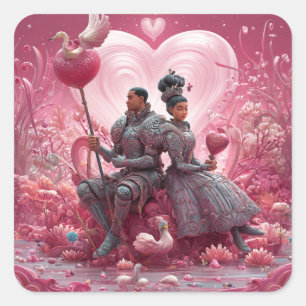 Lustiges Valentinstag-Sticker-Paket – Süßes Gesche Quadratischer Aufkleber