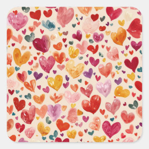Lustiges Valentinstag-Sticker-Paket – Süßes Gesche Quadratischer Aufkleber