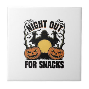 Lustiges Vampir-Shirt mit spookigem Kürbis-Nacht-K Fliese