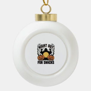 Lustiges Vampir-Shirt mit spookigem Kürbis-Nacht-K Keramik Kugel-Ornament