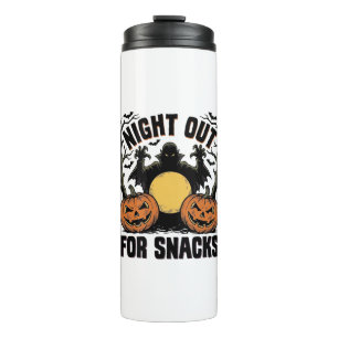 Lustiges Vampir-Shirt mit spookiger Kürbis-Nacht-K Thermosbecher