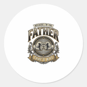 Lustiges Vater-Faust-Anstoßen Vintage-Gravur-Shirt Runder Aufkleber