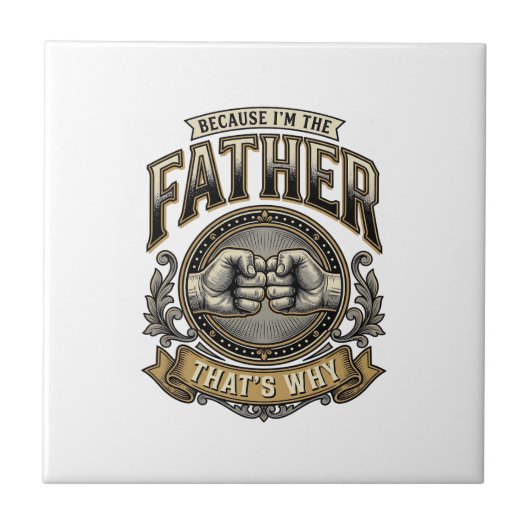 Lustiges Vater Faustschlag Vintage Gravur Shirt De Fliese (Vorderseite)