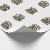 Lustiges Vater Faustschlag Vintage Gravur Shirt De Geschenkpapier (Ecke)