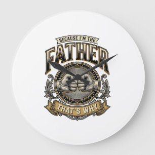 Lustiges Vater Faustschlag Vintage Gravur Shirt De Große Wanduhr