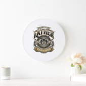 Lustiges Vater Faustschlag Vintage Gravur Shirt De Große Wanduhr (Zuhause)