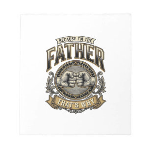 Lustiges Vater-Faustschlag Vintage-Gravur-Shirt-De Notizblock