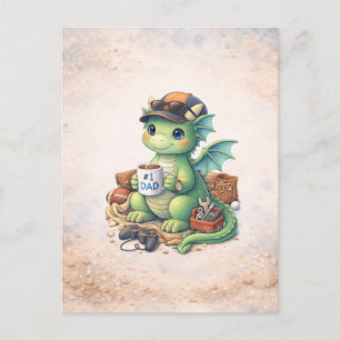 Lustiges Vatertags-Drache-Papa-Geschenk Postkarte