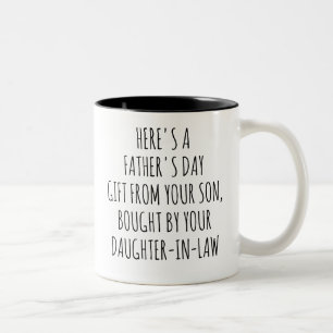 Lustiges Vatertagsgeschenk für Schwiegervater Vate Zweifarbige Tasse