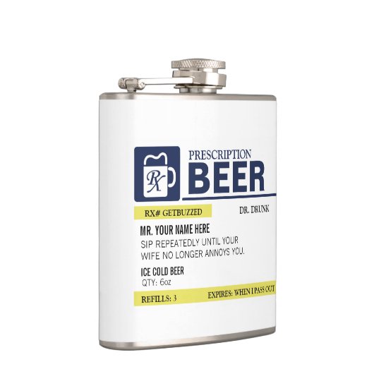 Lustiges Verordnungs-Bier Flachmann (Rechts)