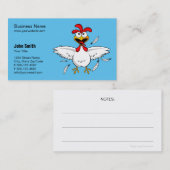 Lustiges verrücktes Cartoon-Huhn-hellblauer Visitenkarte (Vorne/Hinten)