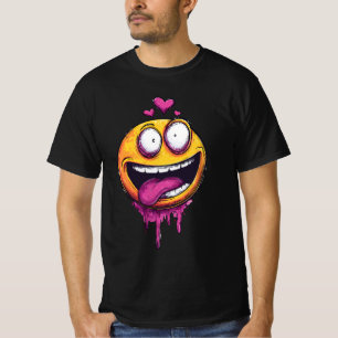 Lustiges Verrücktes Liebes-Emoji-Grafik-T-Shirt – T-Shirt
